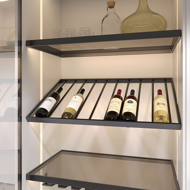 Полка WINERY для бутылок с подсветкой, ширина 867 мм, глубина 497 мм, антрацит