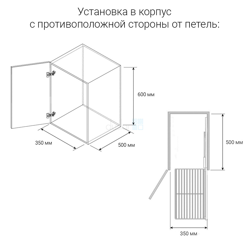 Корзина Ginny для белья, распашной фасад, антрацит Duslar