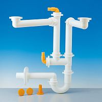 сифон компактный spazio 2/35 для двойной мойки, g 1 ½”, вывод в стену ø40 мм, белый Сифон компактный SPAZIO 2/35 для двойной мойки, G 1 ½”, вывод в стену Ø40 мм, белый