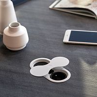 Розетка Eight USB врезная в столешницу, цвет - белый