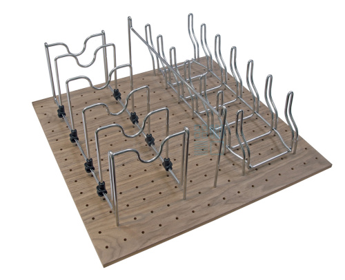 Деревянный органайзер WOODLINE для кастрюль, крышек и сковородок, фасад 600 мм, 482x472х210 мм, орех