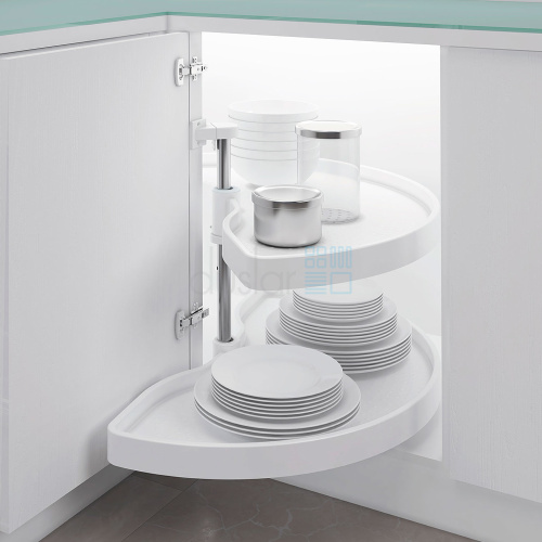 карусель 2/4, распашной фасад 400 мм, корзины - пластик, белый Карусель 2/4, распашной фасад 400 мм, корзины - пластик, белый