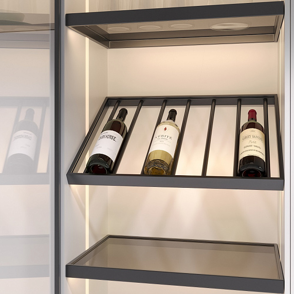 Полка WINERY для бутылок с подсветкой, ширина 567 мм, глубина 370 мм, антрацит