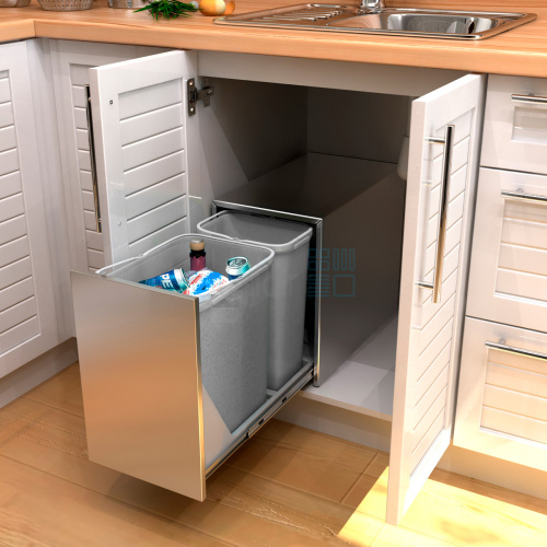 система сортировки ecobox inox 24 л, распашной фасад 350 мм, нержавеющая сталь Система сортировки ECOBOX INOX 24 л, распашной фасад 350 мм, нержавеющая сталь
