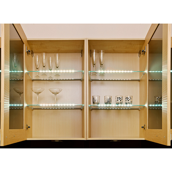 Светодиодный светильник ZETA GLASLINE для стеклянных полок, длина 559 мм, теплый, прозрачный