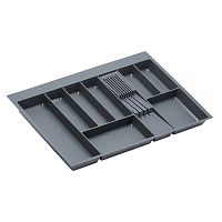лоток matt для столовых приборов с держателем для ножей, фасад 800 мм, 705х462х55 мм, антрацит Лоток MATT для столовых приборов с держателем для ножей, фасад 800 мм, 705х462х55 мм, антрацит