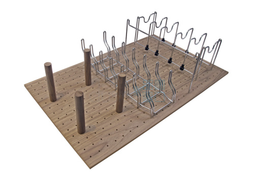 Деревянный органайзер WOODLINE для кастрюль, крышек и сковородок, фасад 900 мм, 782x472х210 мм, орех