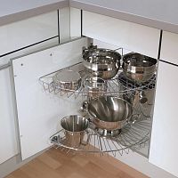 карусель 2/4, распашной фасад 400 мм, корзины - сетка, хром Карусель 2/4, распашной фасад 400 мм, корзины - сетка, хром