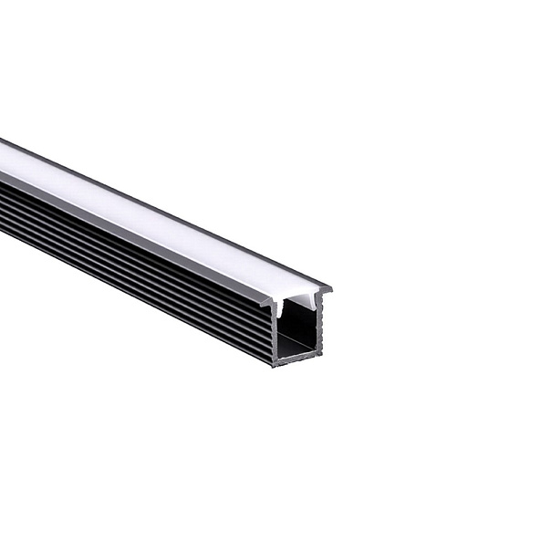 Комплект из алюминиевого профиля и рассеивателя DLIGHT PROFI, врезной, длина 3000 мм, антрацит/белый