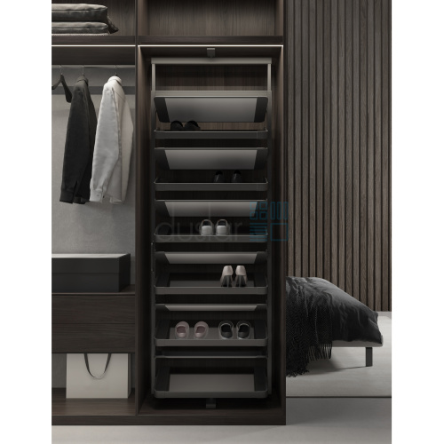 поворотная обувница grand ultra с 10-ю полками, ширина 710 мм, высота 1680-1930 мм, антрацит Поворотная обувница GRAND ULTRA с 10-ю полками, ширина 710 мм, высота 1680-1930 мм, антрацит