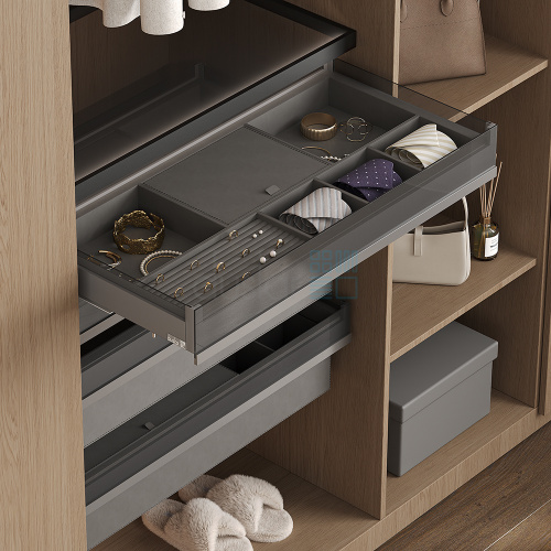 Выдвижной органайзер MATRIX для украшений и аксессуаров, ширина 664-668 мм, антрацит