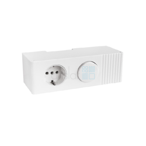 блок eurobox (розетка и выключатель), белый Блок EUROBOX (розетка и выключатель), белый
