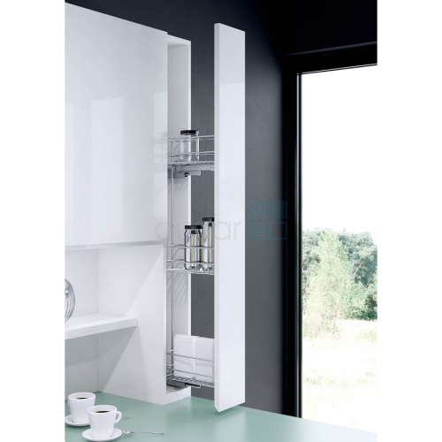 бутылочница classic в верхнюю секцию, выдвижной фасад 150 мм, высота 900 мм, правая, хром Бутылочница CLASSIC в верхнюю секцию, выдвижной фасад 150 мм, высота 900 мм, правая, хром