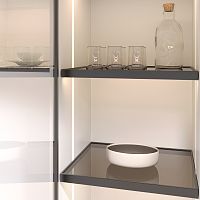 Полка GLASSIMO с подсветкой из алюминиевого профиля, ширина 467 мм, антрацит