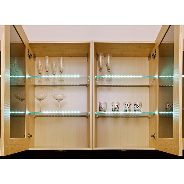 Светодиодный светильник ZETA GLASLINE для стеклянных полок, длина 409 мм, холодный, прозрачный