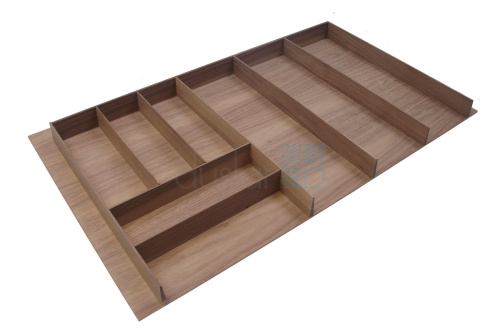 УЦЕНЕННЫЙ деревянный лоток WoodLine для столовых приборов, на 900 мм, размер - 782x472х49 мм, орех